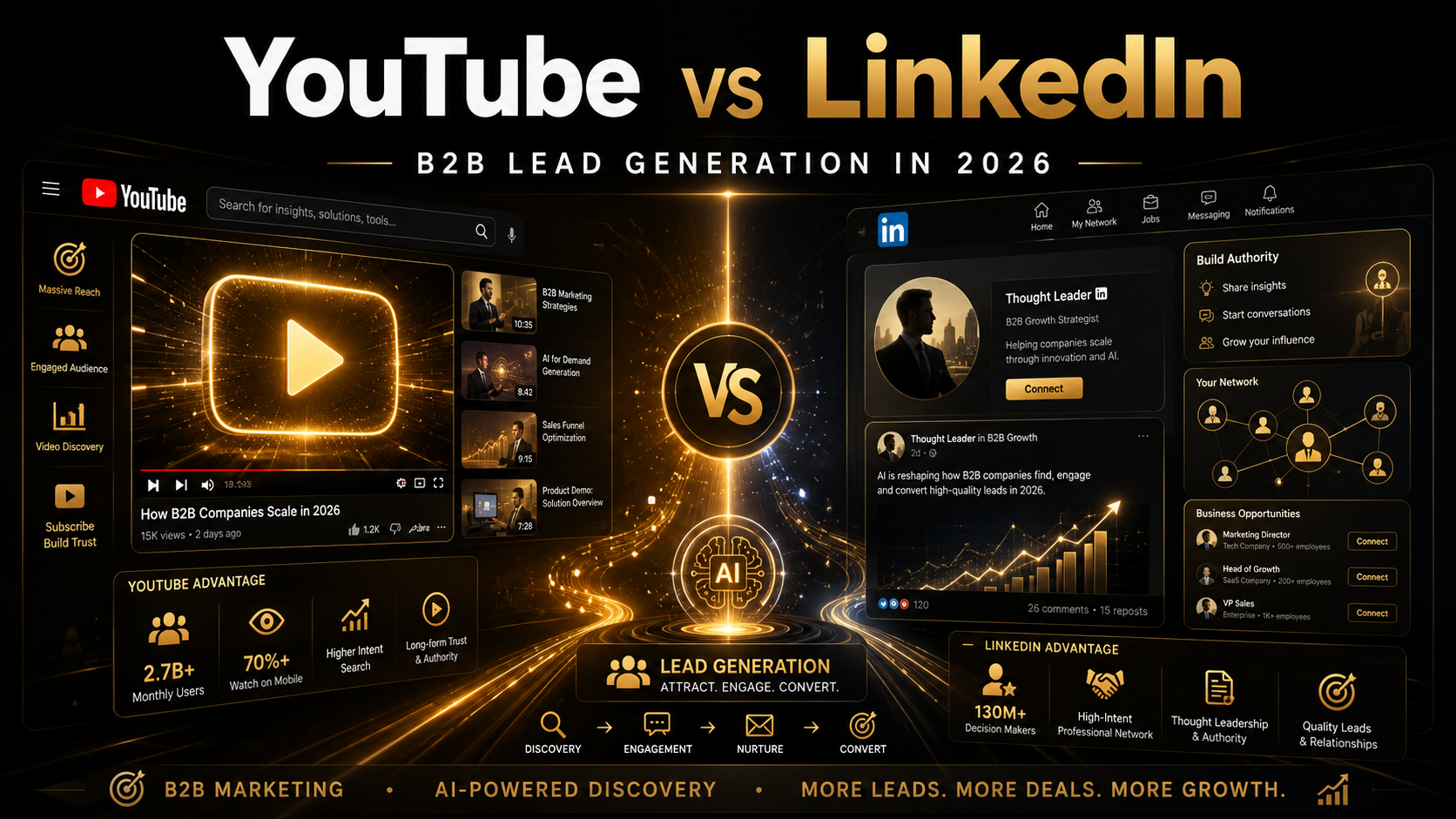 YouTube vs LinkedIn for B2B Lead Generation in 2026: Why the Platform You Are Underusing Is the One That Will Win